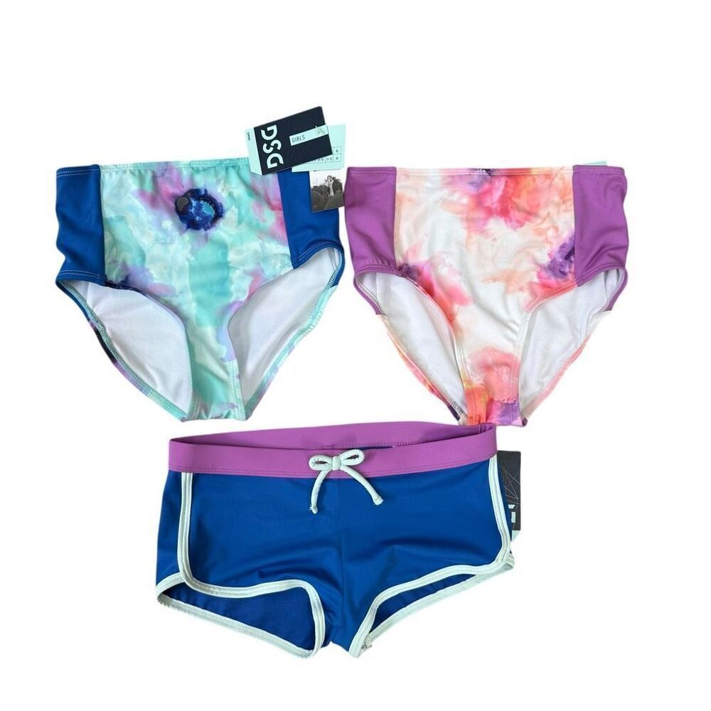 DSG set of 3 Girls' Swimsuit bottoms size M 8-10 NWT